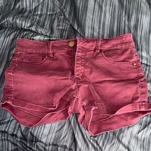 Tinseltown Women's Dark Red Jean Shorts